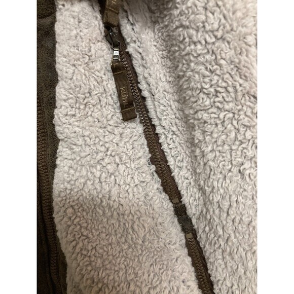 Women's Kuhl Hooded Full Zip Sherpa Fleece Vest Beige Size Large - Picture 5 of 13